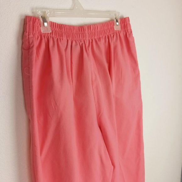 Karen Scott Women's Pink Pants Size 16 Stretch Elastic Waist Front Pockets - Picture 7 of 12